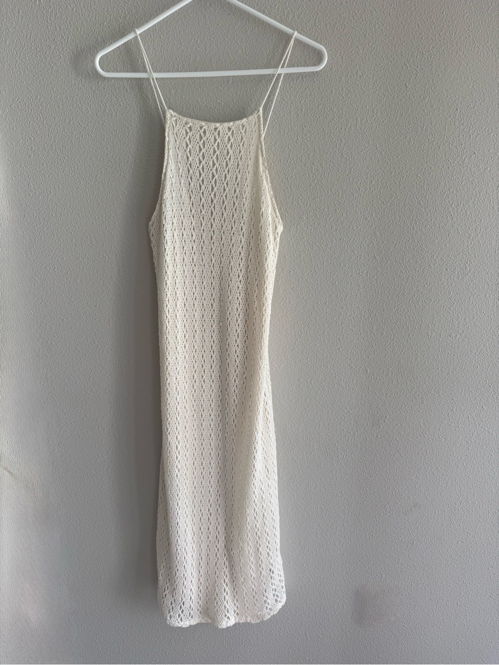 Zara Cream Crochet Midi Slip Dress